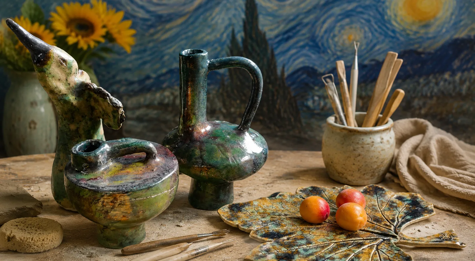 Prace ceramiczne uczestników warsztatów – Van Gogh Festival