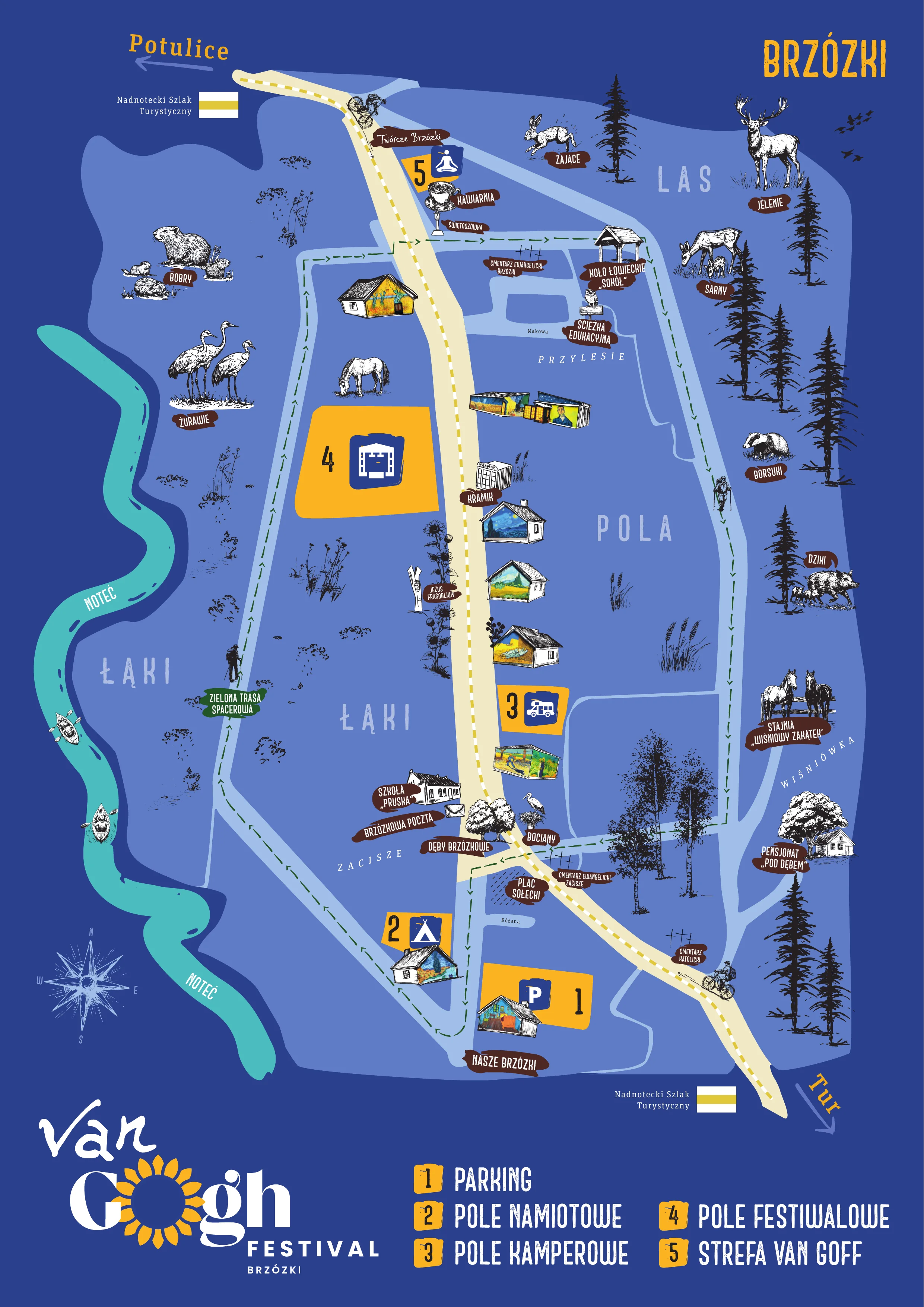 Mapa festiwalowa Van Gogh Festival 2026, Brz&oacute;zki
